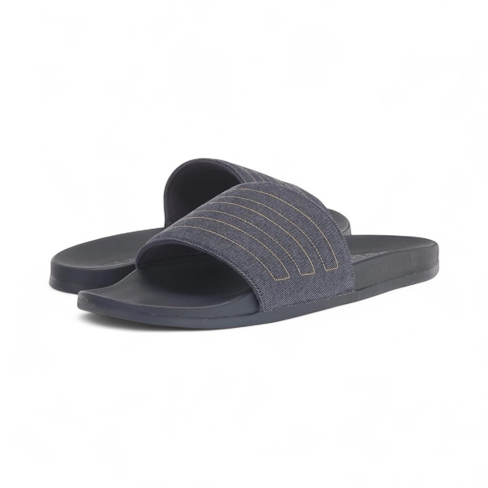 Adidas Adilette Comfort Slide Sandal Denim Navy Blue Men's Size 18